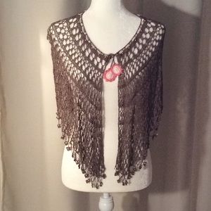 Knitted Shaw with mother of pearls